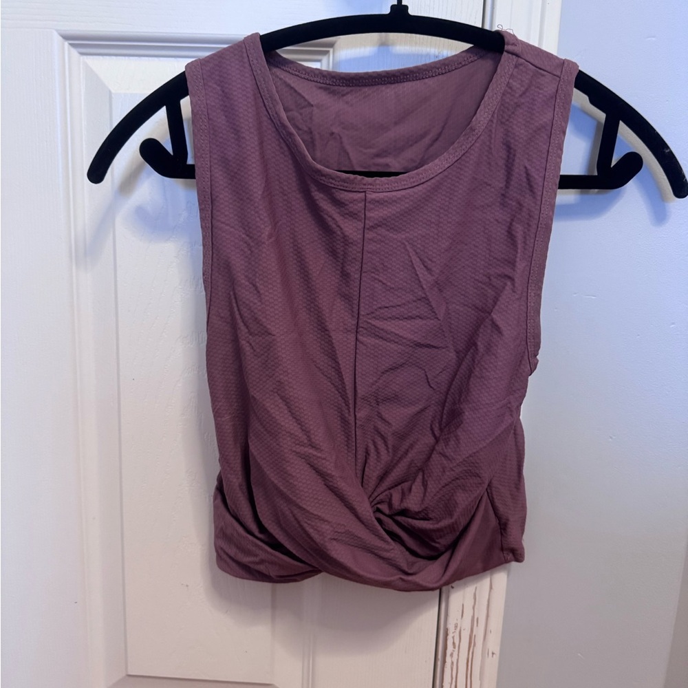 Honey Cut Twist Front Top - Purple